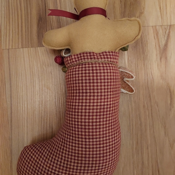 Holiday Gingerbread Man Cookie Stocking Large Ornament - Picture 6 of 7